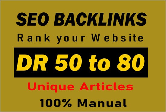 manually make 100 DR 50 to 80+ dofollow permanent homepage pbn backlinks