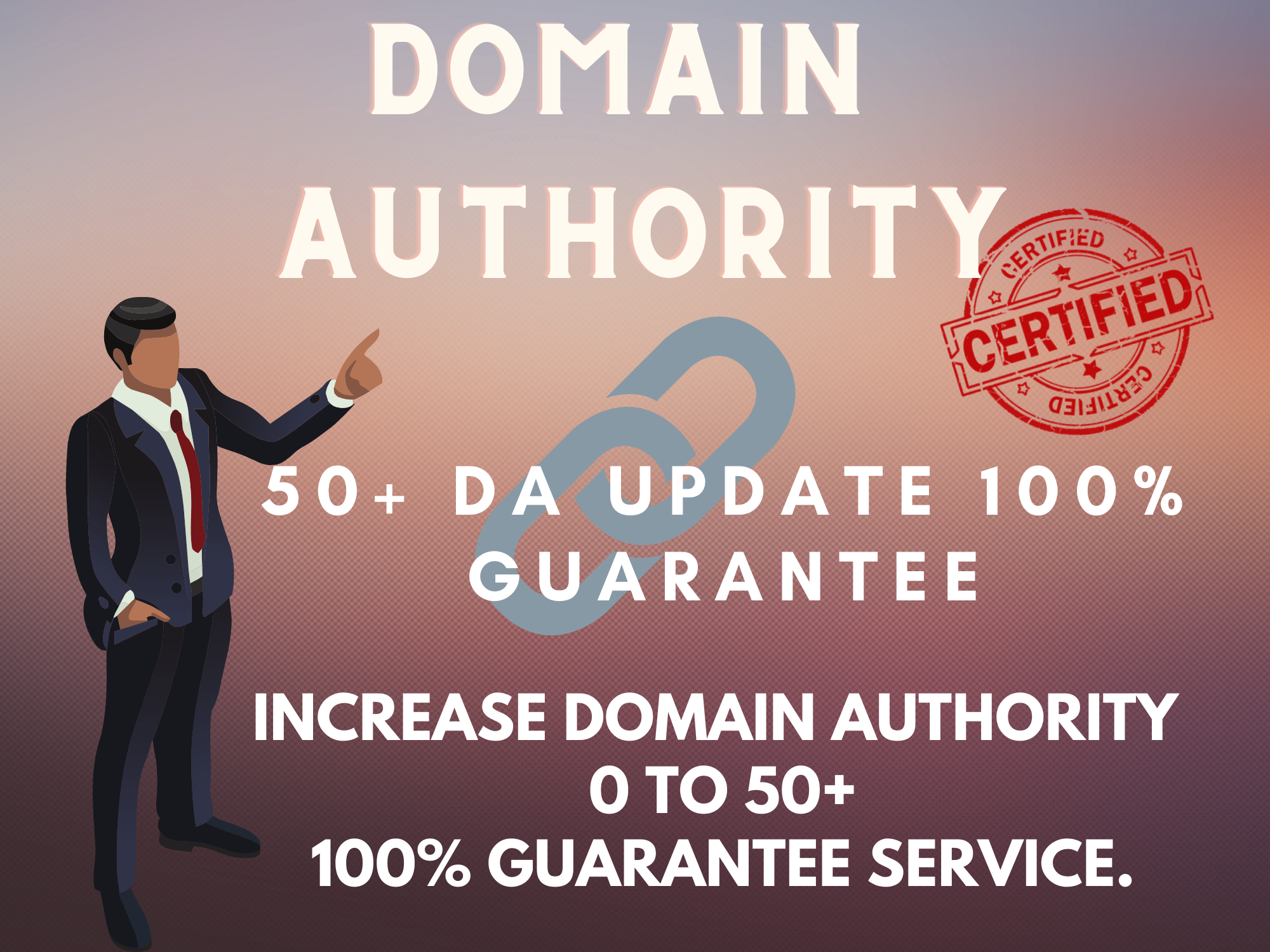 I can increase domain authority 0 to 50+ guarantee service.