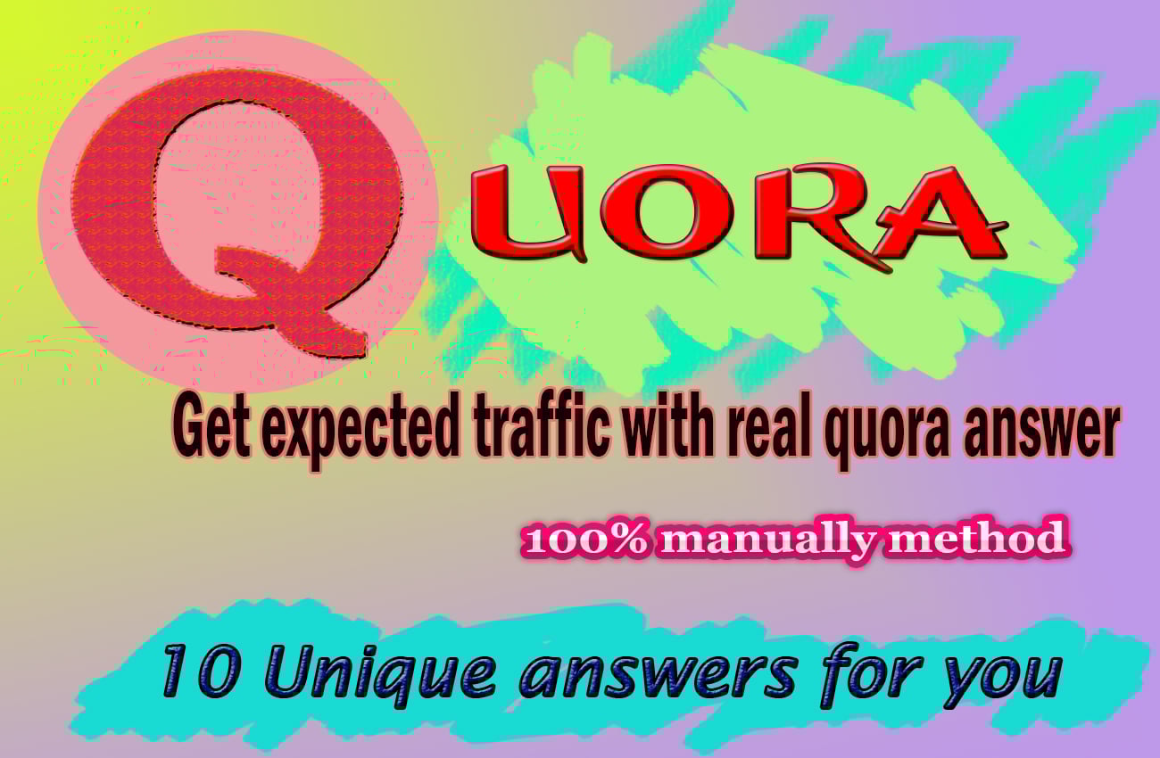 Get 10 organic, unique quora answers with backlink