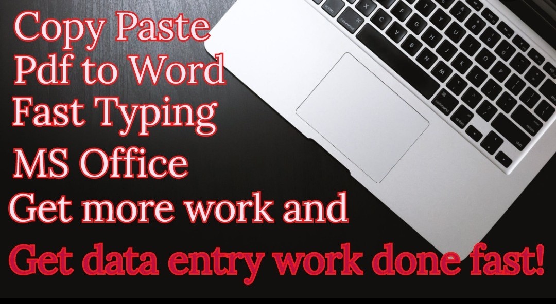 I will do Data entry,Typing,Copy Paste and Ms Office/ Ms Excel 