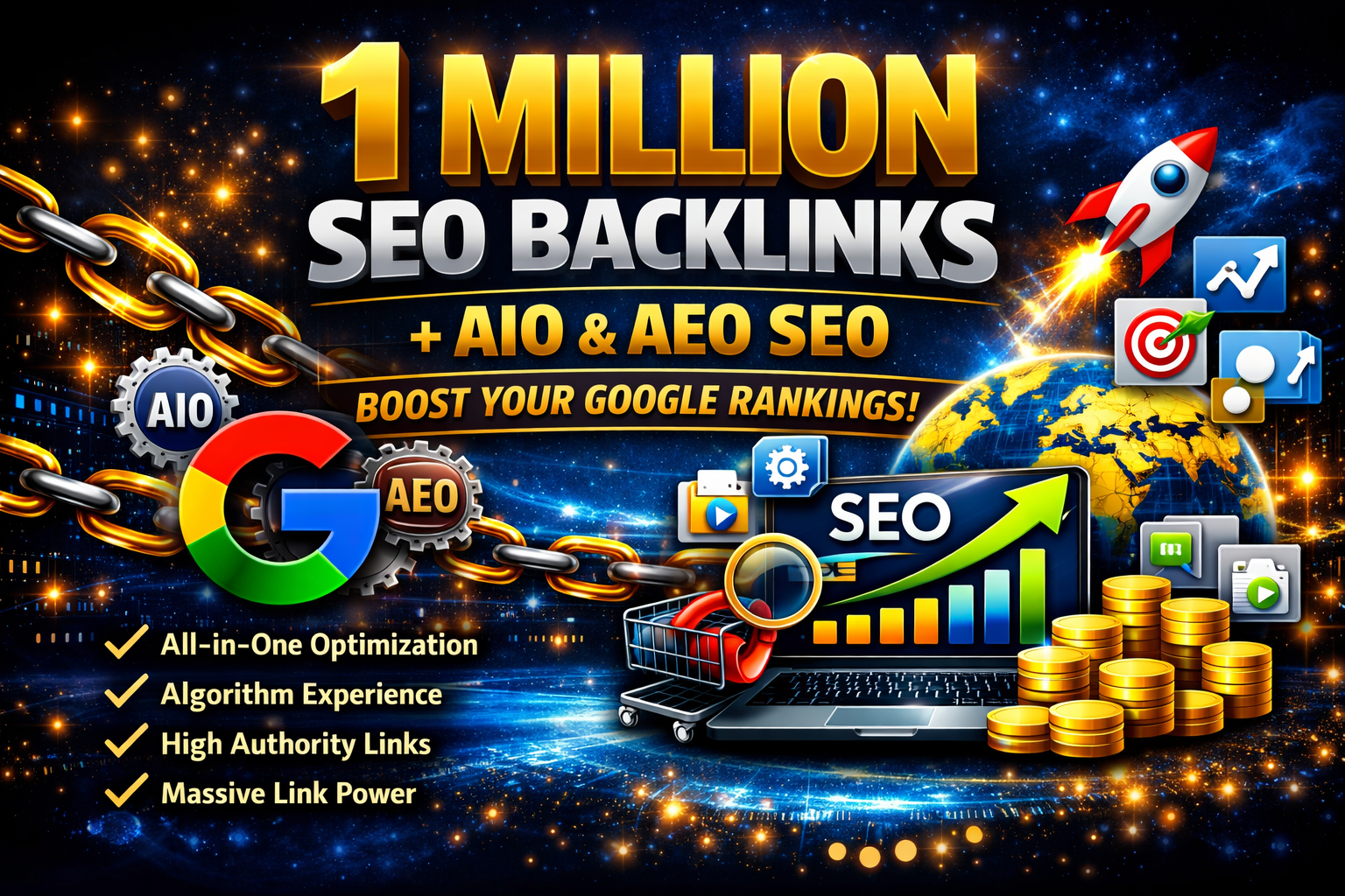  1 Million Powerful SEO Backlinks + AIO & AEO SEO &ndash; Boost Your Google Rankings