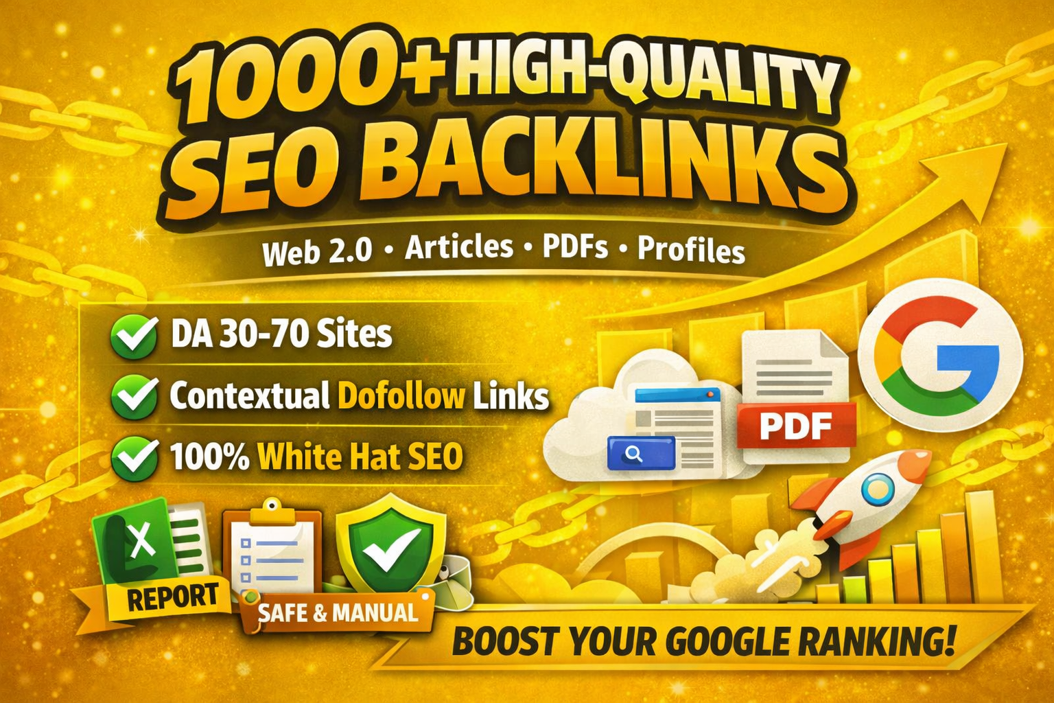 DO SAFE 1000+ High‑Quality SEO Backlinks &ndash; Web 2.0, PDF, Profile & Article Links