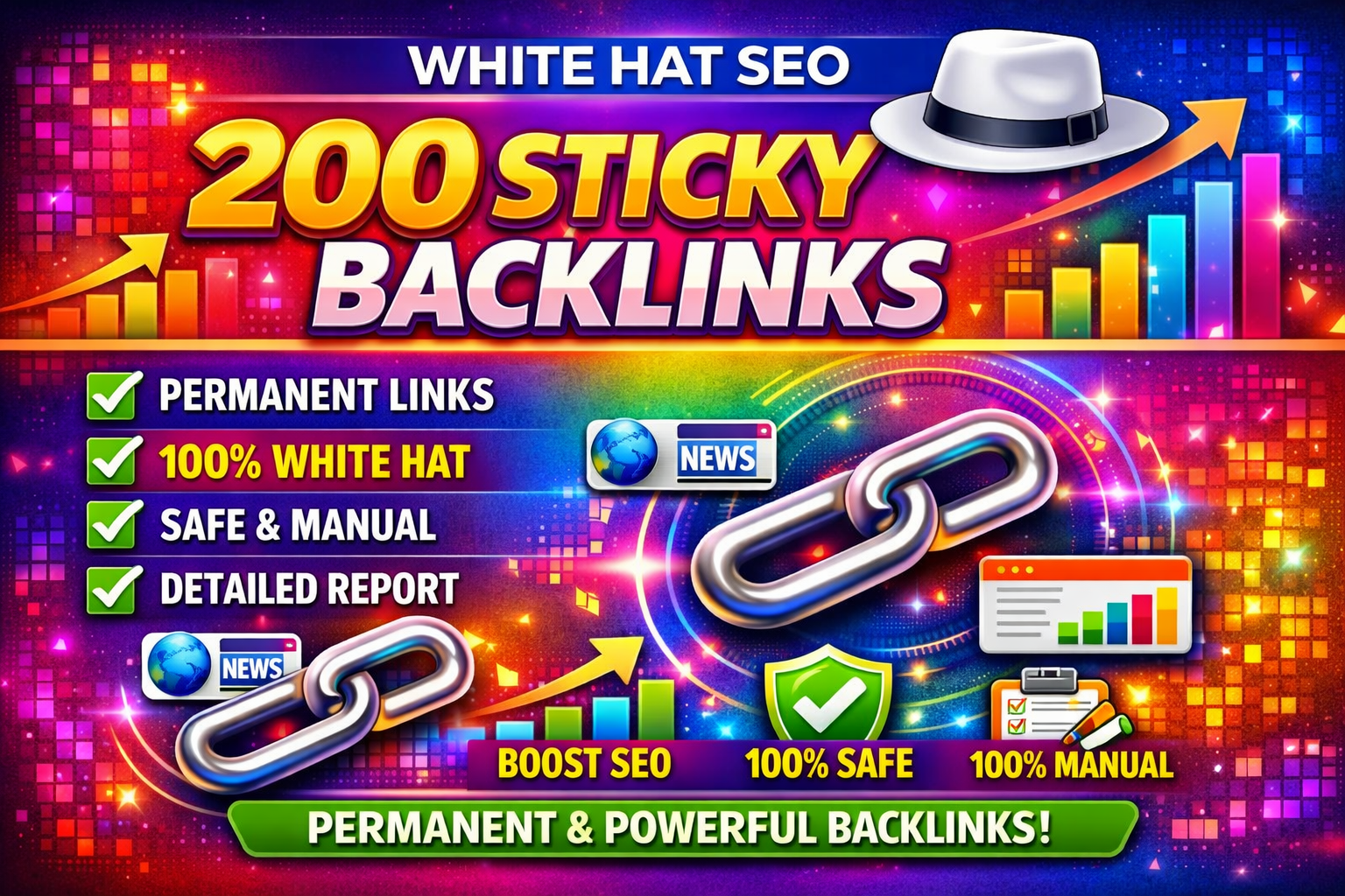 White Hat 200 Sticky Backlinks &ndash; Safe & Permanent SEO Boost