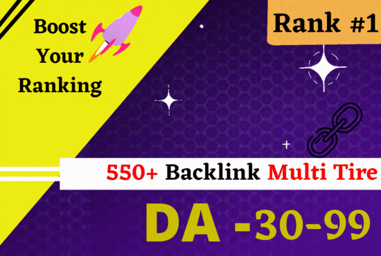 Rank on your site 550+ High DA/PR Backlink with multi tire links