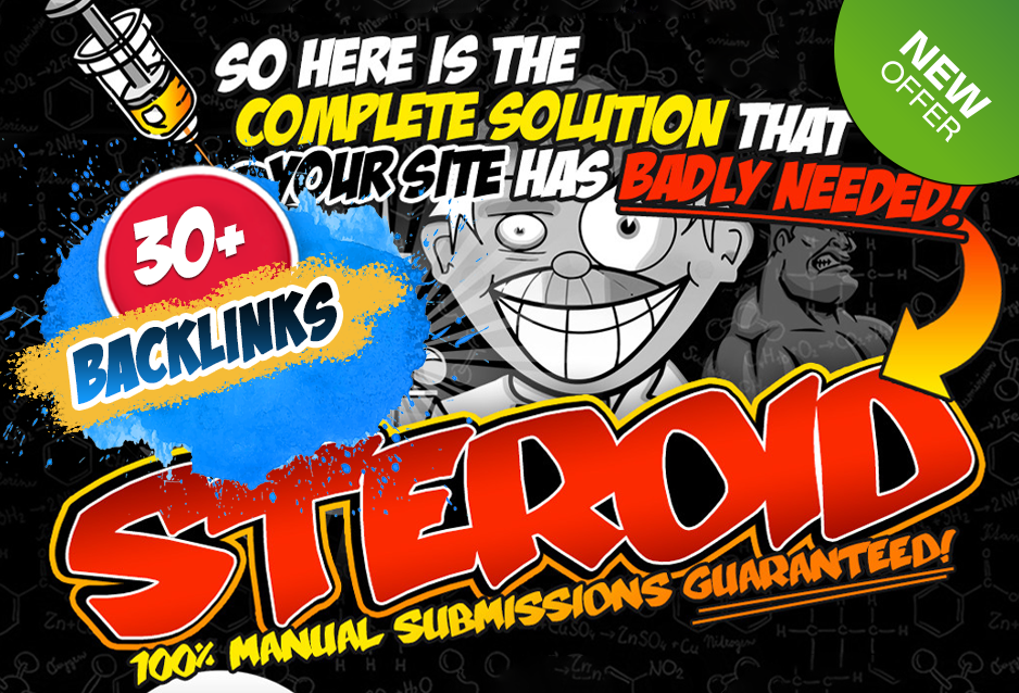 30 STEROID SEO backlinks manually for GOOGLE TOP ranking