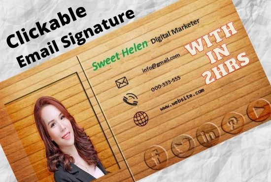 I will do aesthetic clickable email signature