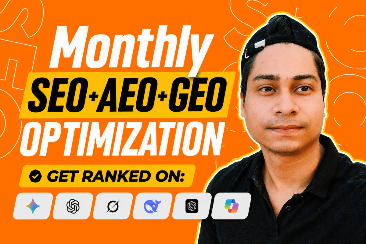 I will do complete monthly website on page GEO, aeo, local and ai SEO optimization