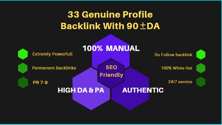 I Will Do 33 Genuine Do-follow Profile Backlinks With High DA & PA 