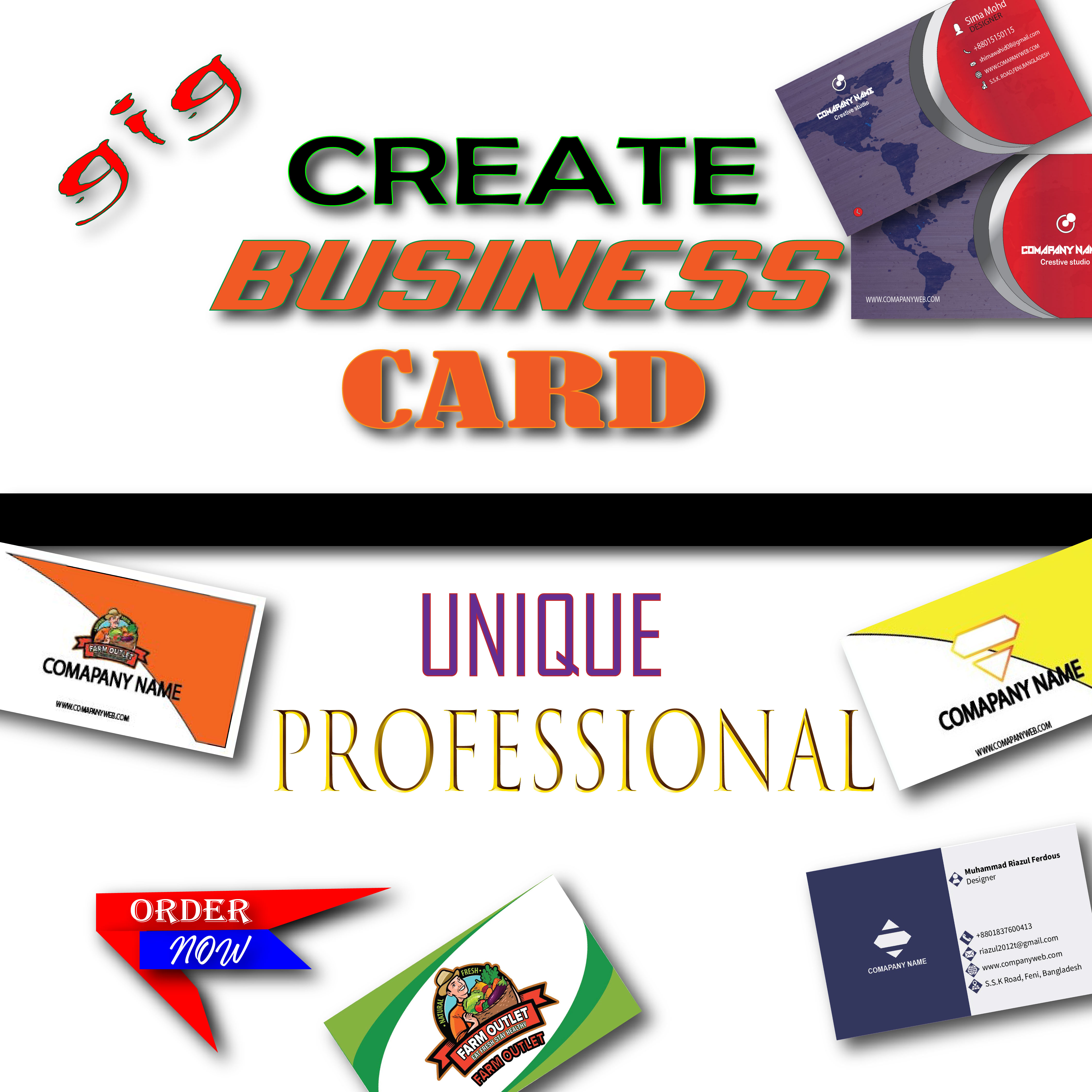 I will do business card design will be unique profess...