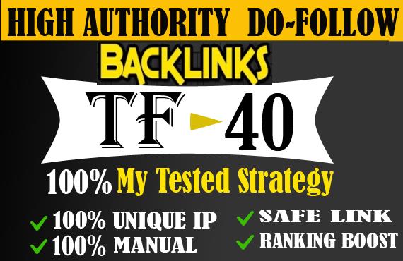 I will give 20 high tf cf permanent dofollow backlinks for SEO