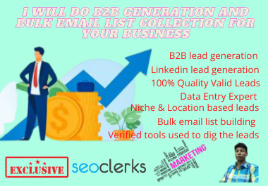 I will do B2B lead generation with Linkedin, Yelp, Yellow page lead
