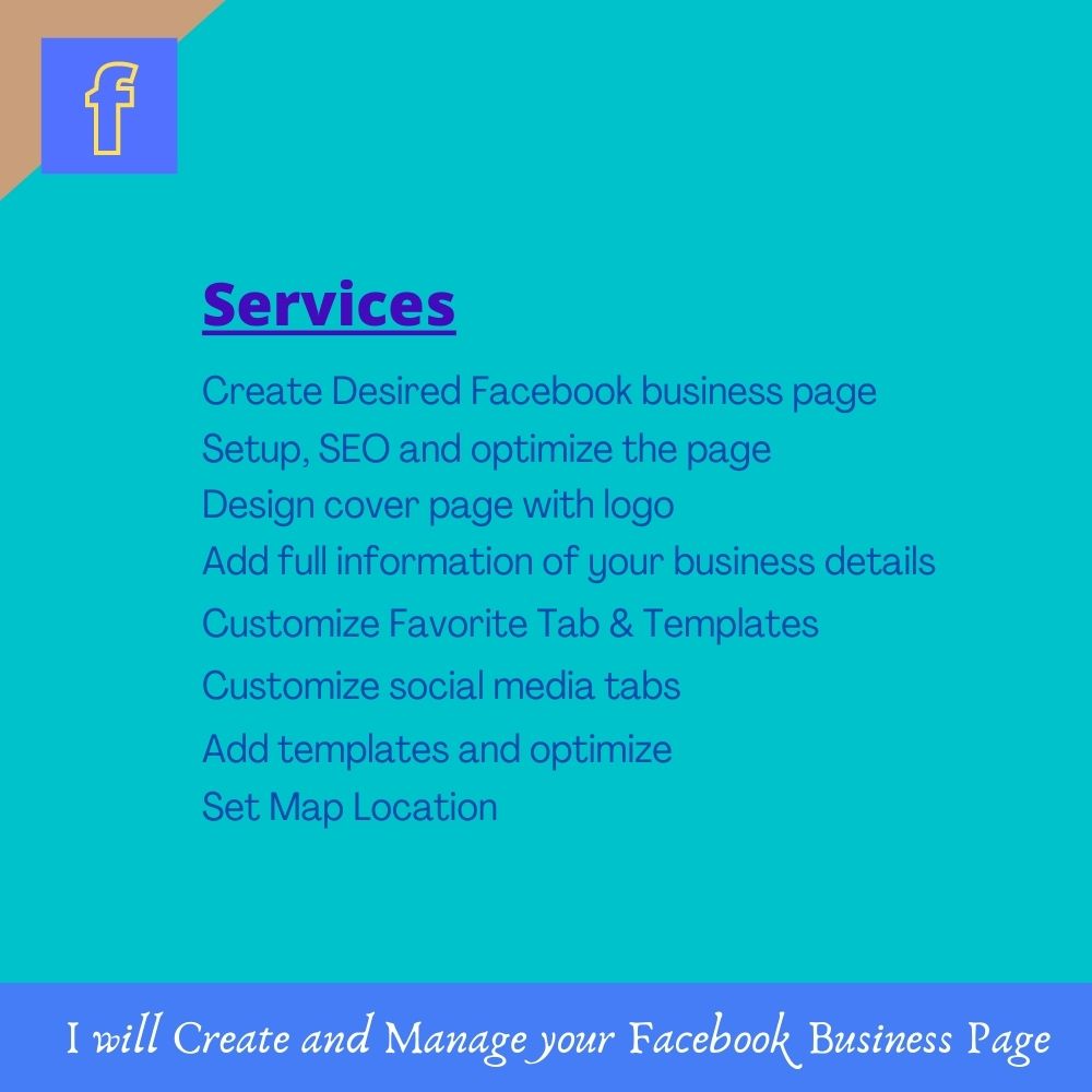 I will create a Facebook Business page according to your needs