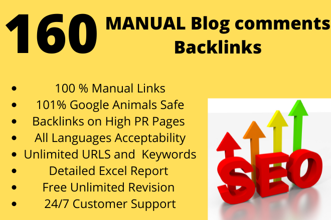 160 MANUAL Blog comments Backlinks on High DA Sites For Google Ranking 