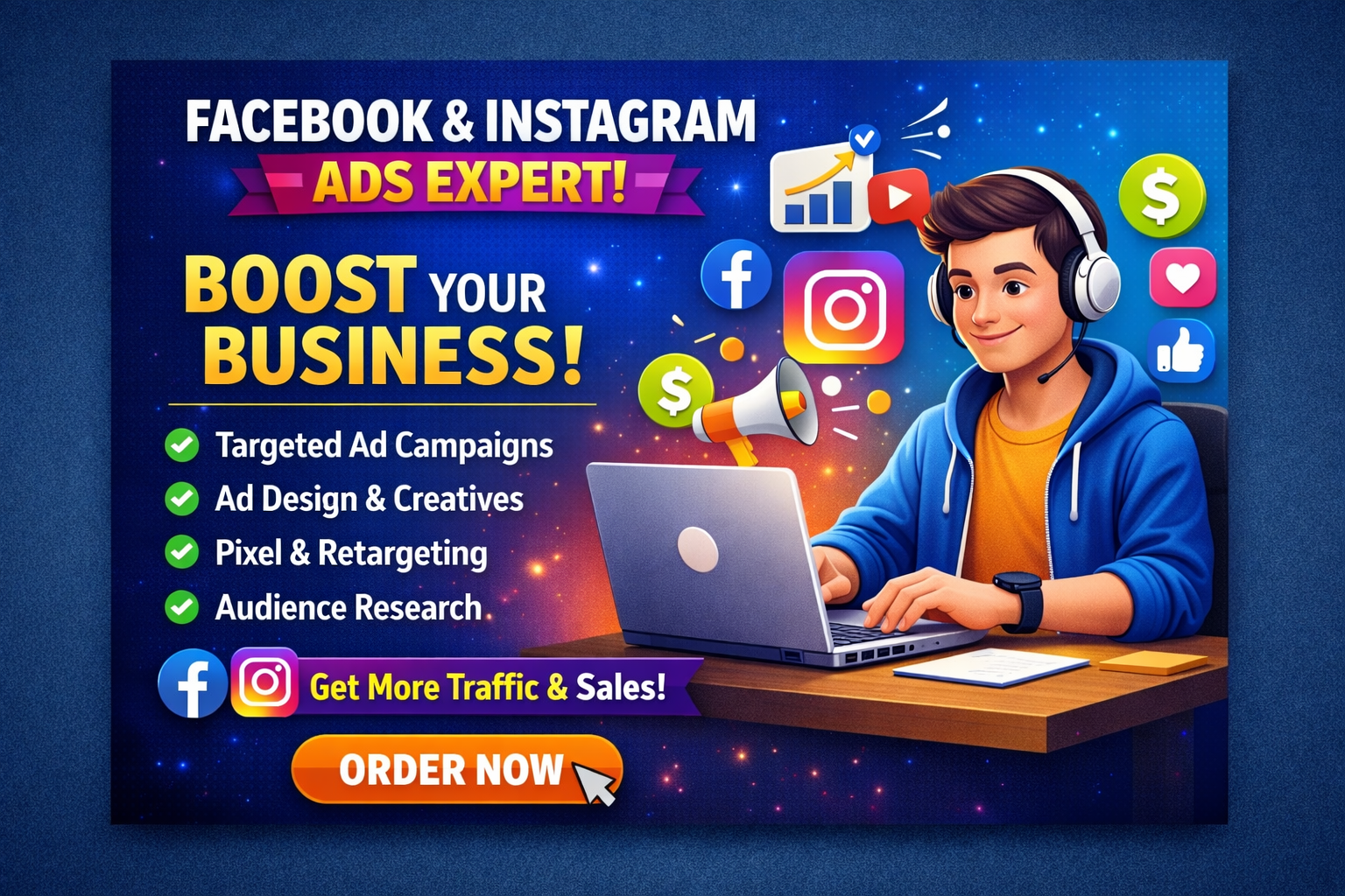 I will run high converting Facebook and Instagram ads for your business