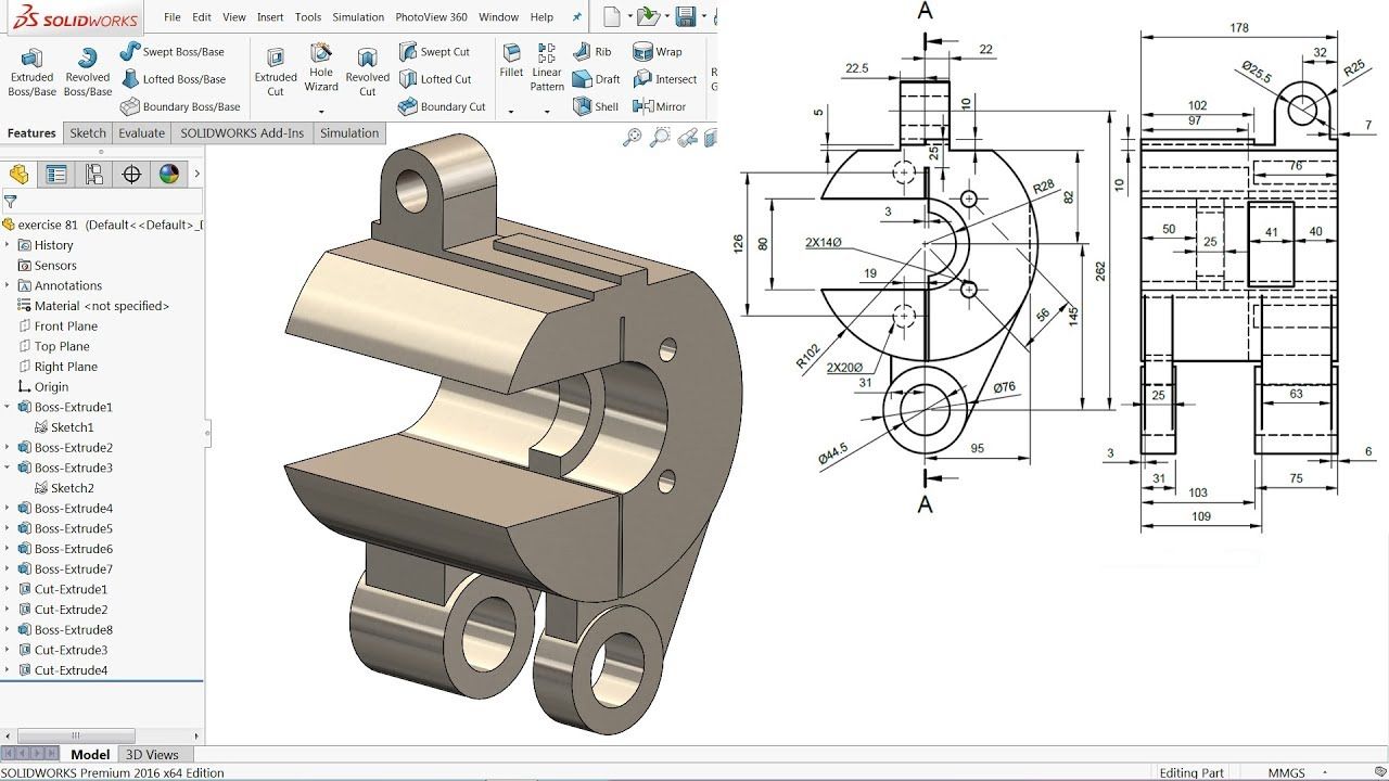 I will make 3d cad models from 2d drawings using Solidworks