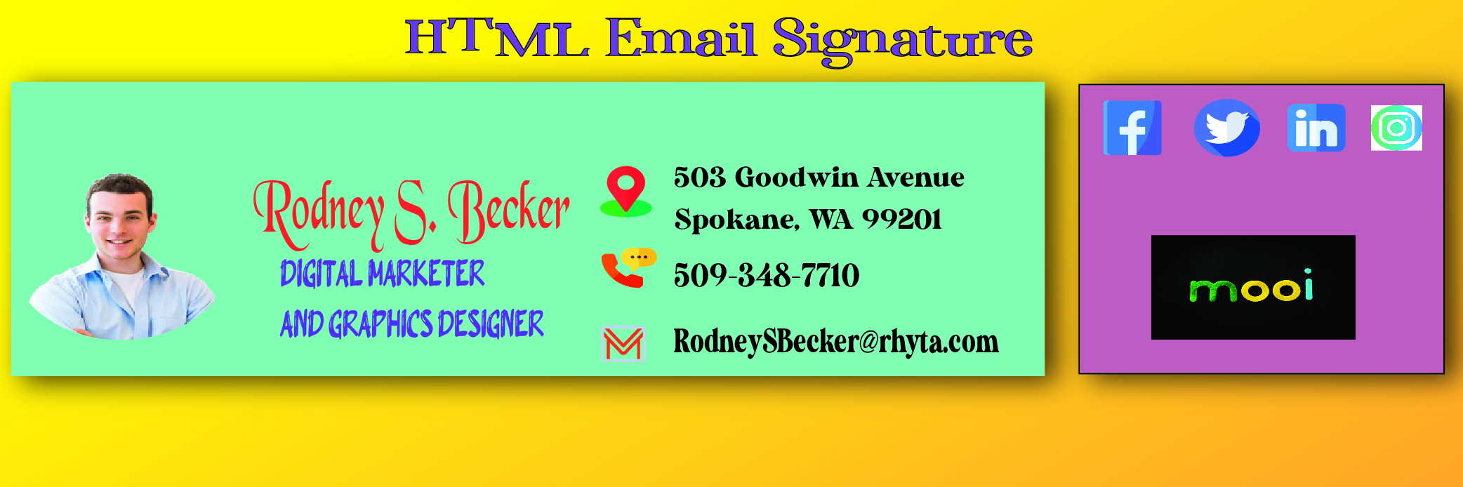 I'll be setting up a professional email signature template