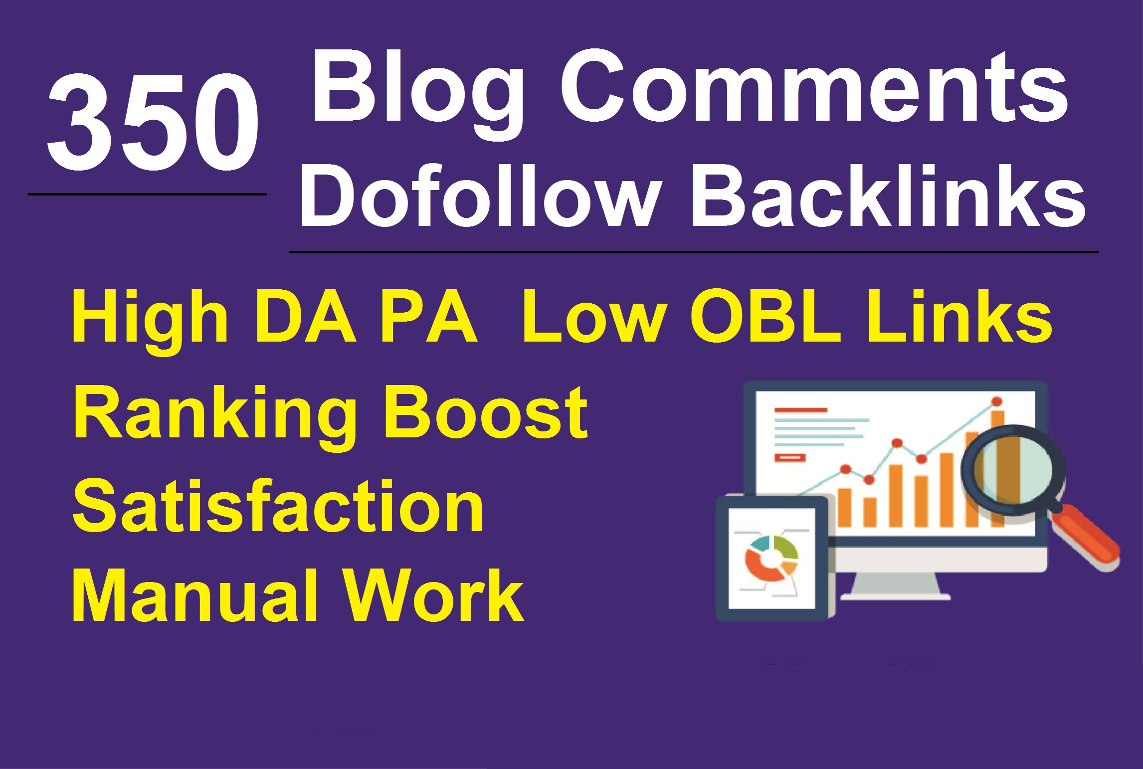 I Will SEO Service Do 350 Blog Comments Dofollow Backlinks
