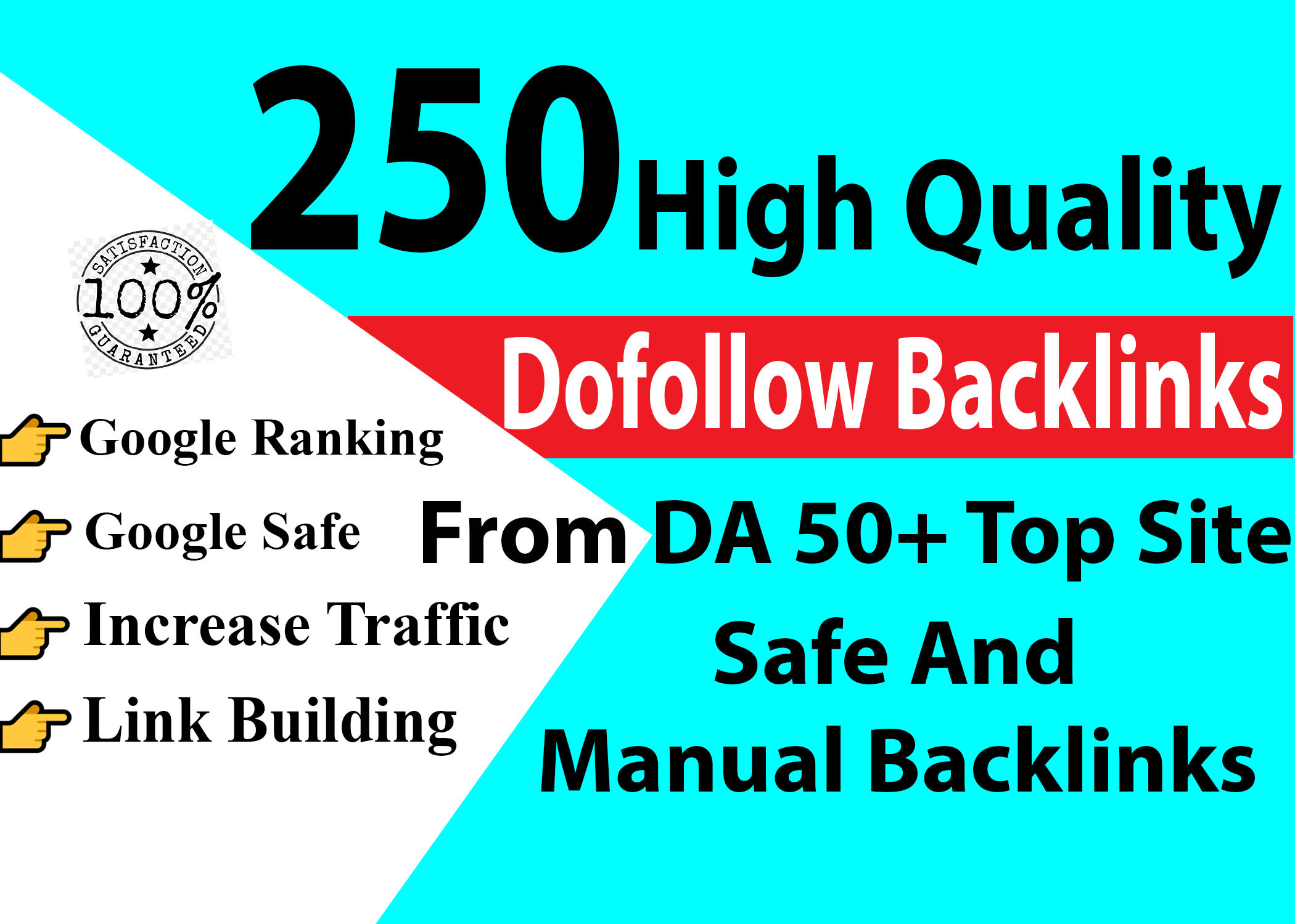 I will create 250 high da dofollow SEO backlinks for google ranking