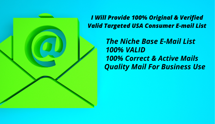 I will Provide 5k 100% Original & Verified Valid Targeted USA Consumer E- mail List