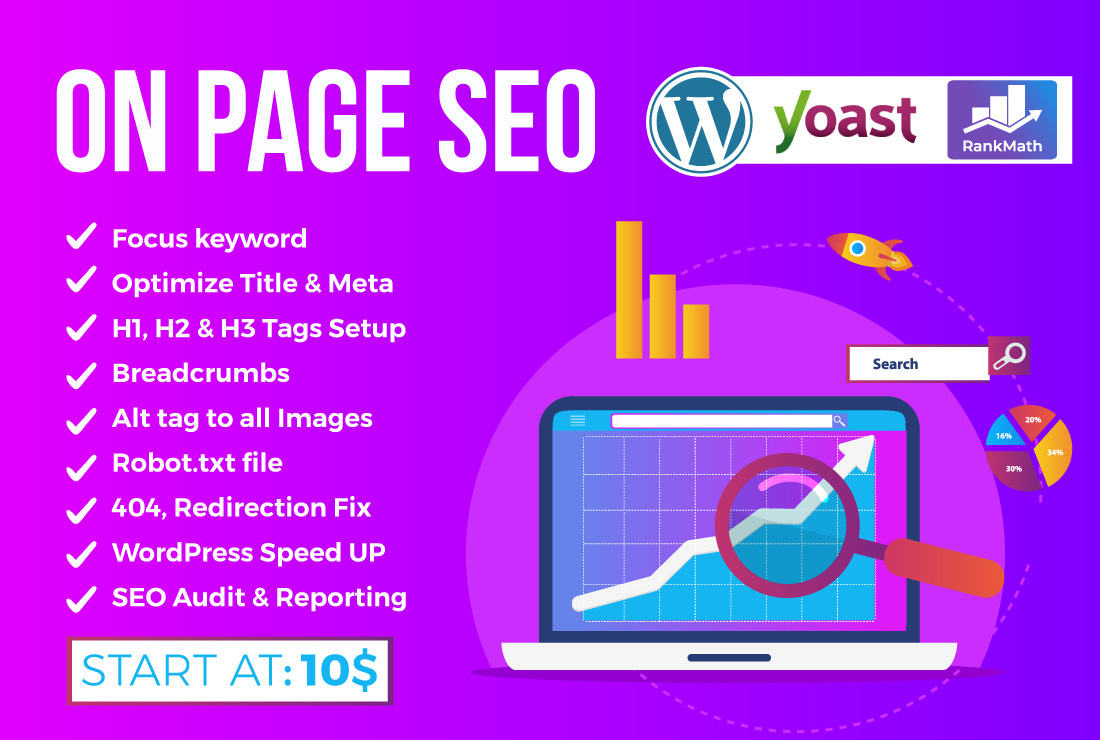 I will do wordpress on page optimization yoast, rankmath SEO
