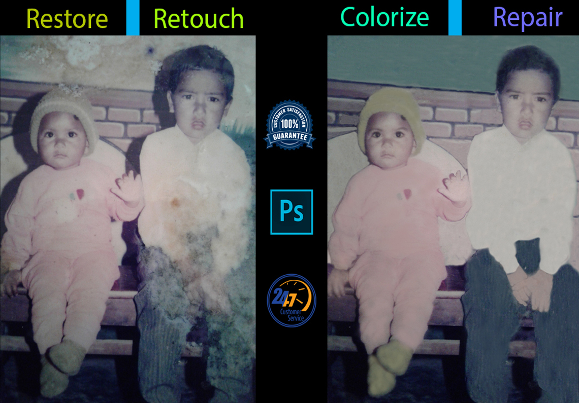 I will restore, retouch,colorize,repair from old image