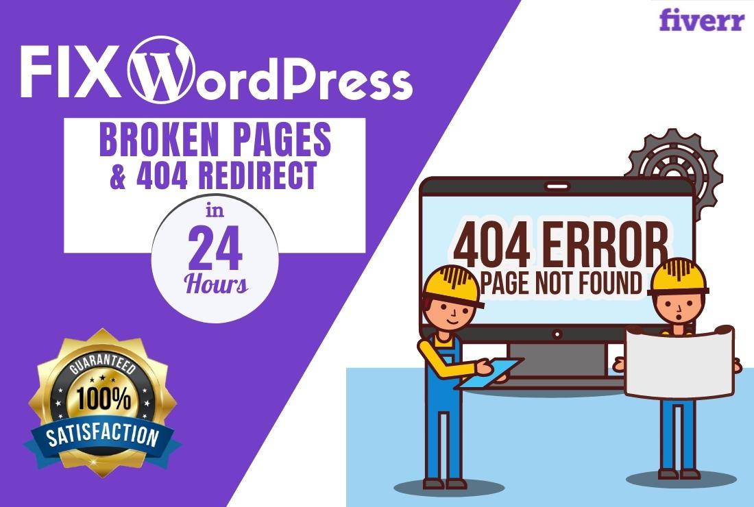 I will fix WordPress broken pages and do 404 301 302 redirect