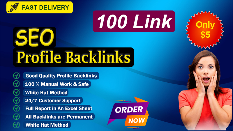 I will build 100 SEO Profile Backlink 