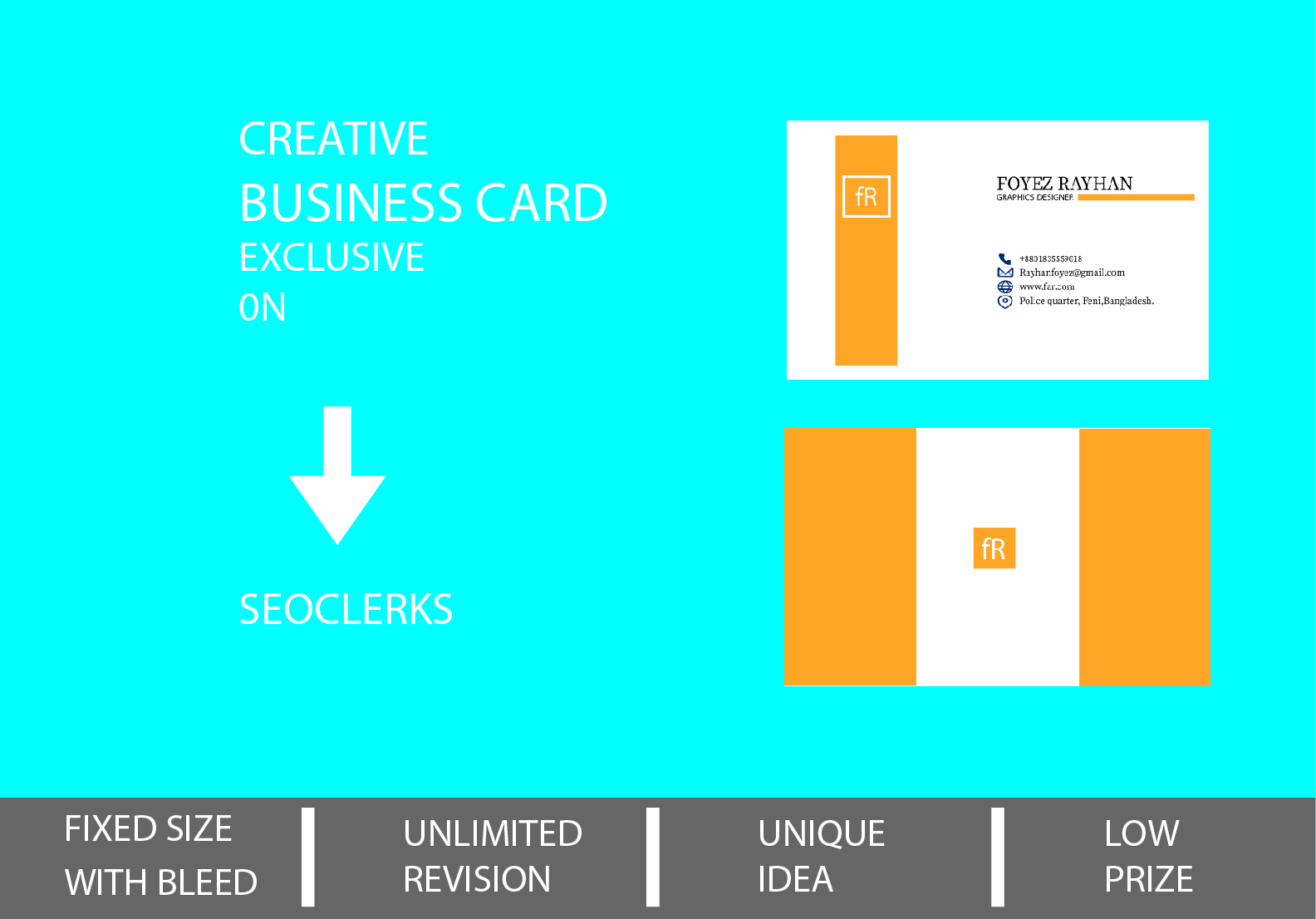 Design a unique minimalist Business card 