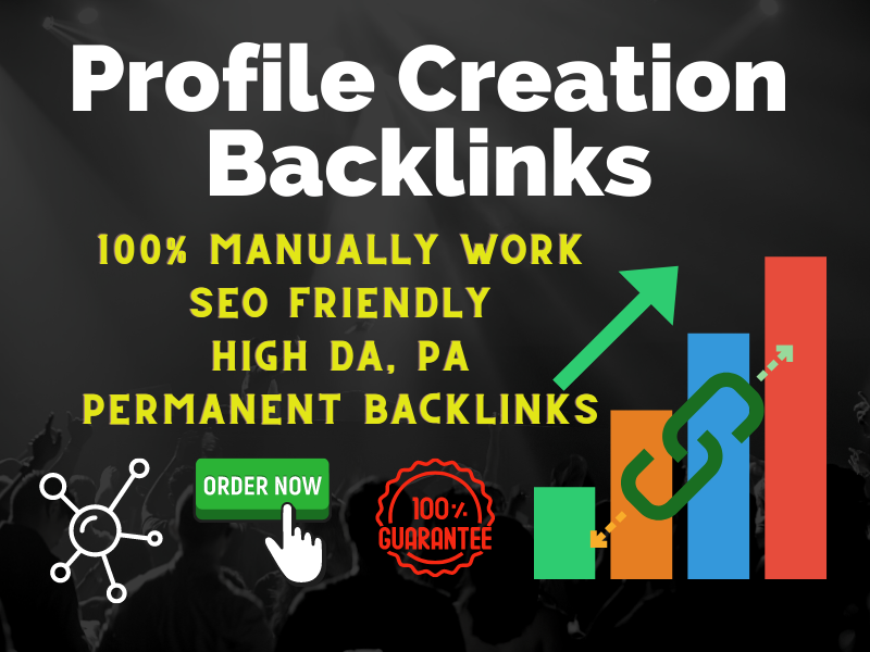 To increase your website Authority, I Will Create Manually 50 Profile Creation Backlinks.