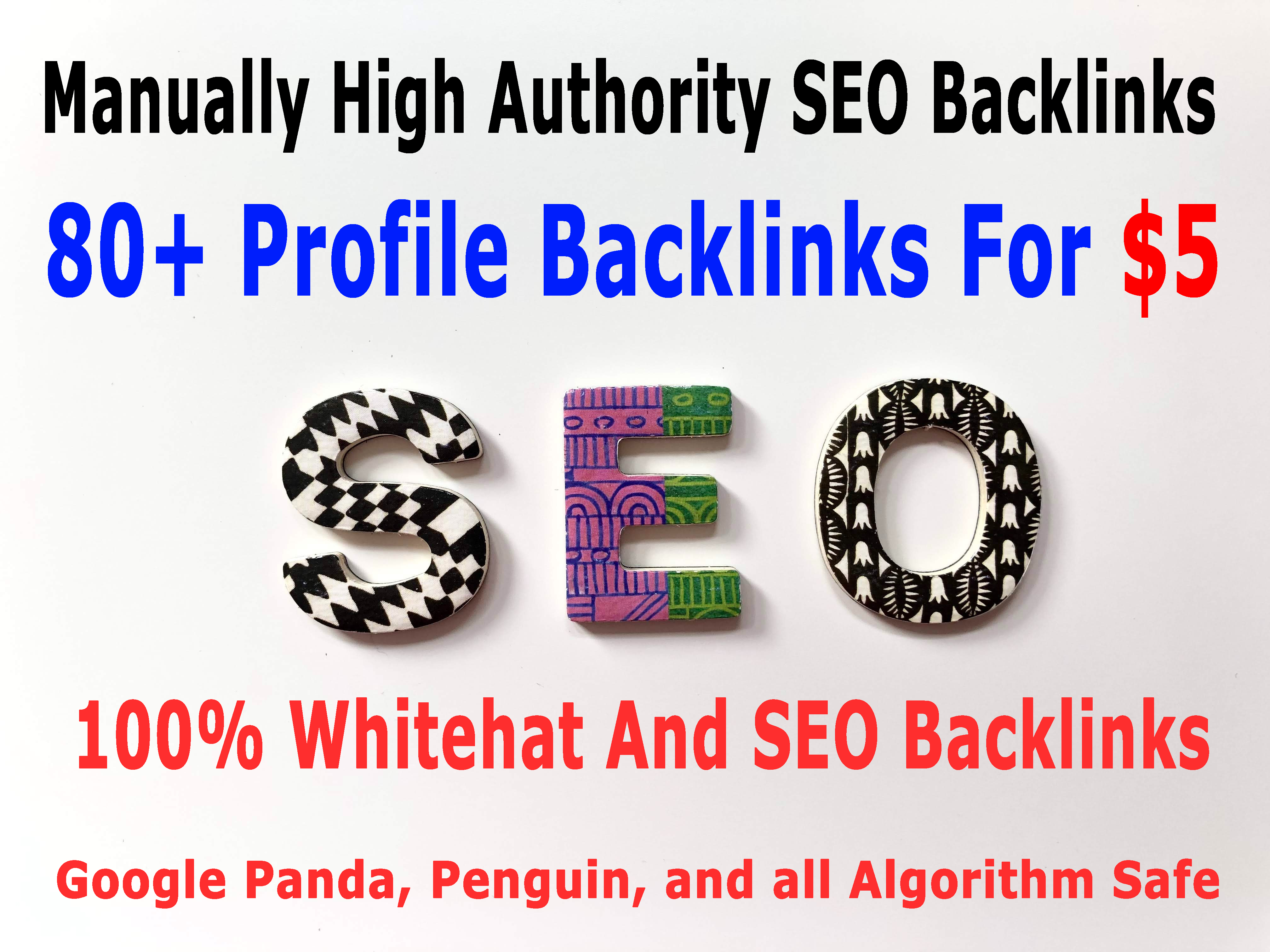 I will do 80 High Authority DA50-90+ SEO profile backlinks Manually