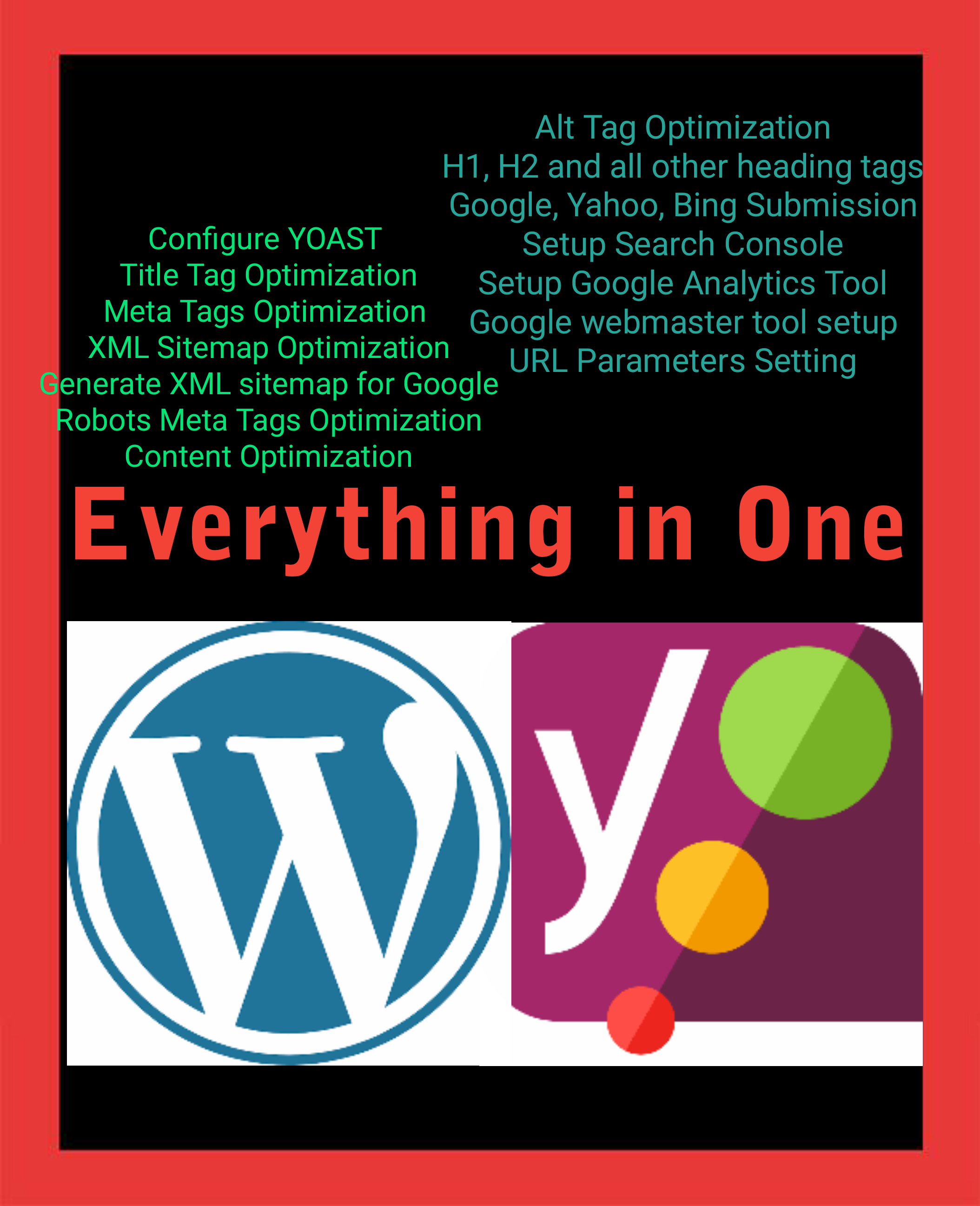 install and setup wordpress yoast SEO and do onpage optimization