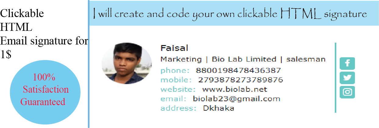 I will create and code your own amazing & professional HTML email signature.