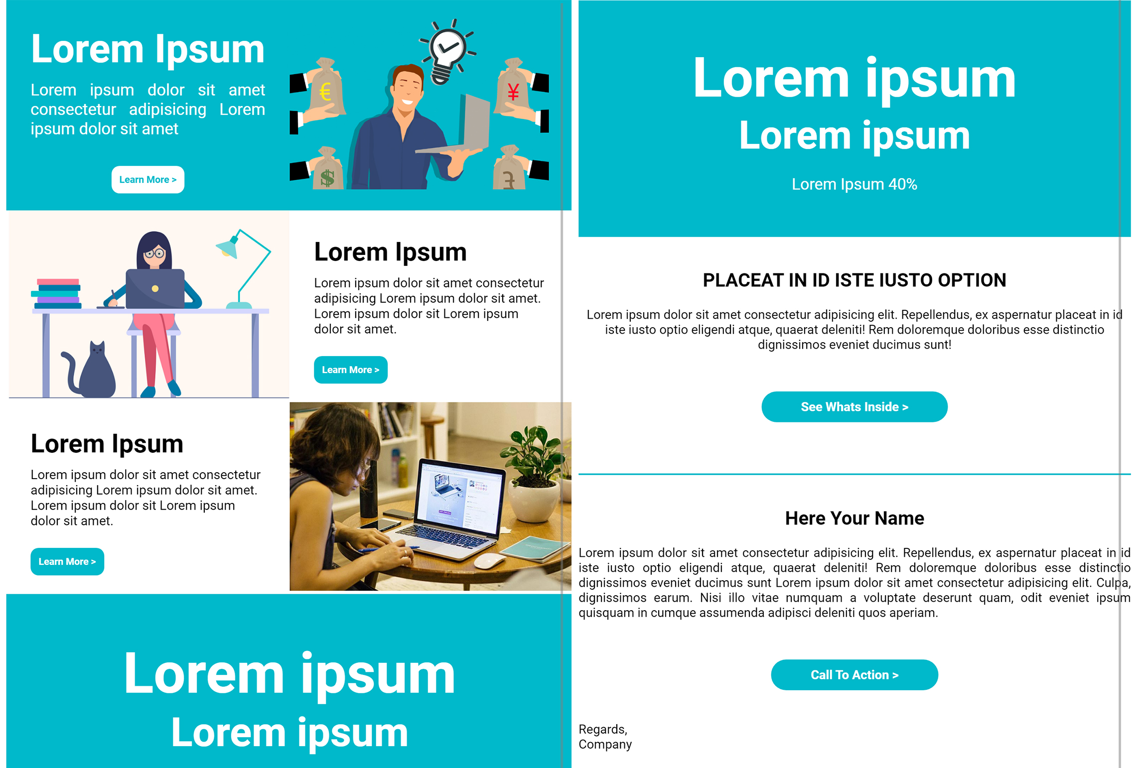 Responsive HTML email template or newsletter