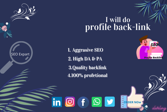 I will do high quality profile back link with DA&PA with index guaranteed