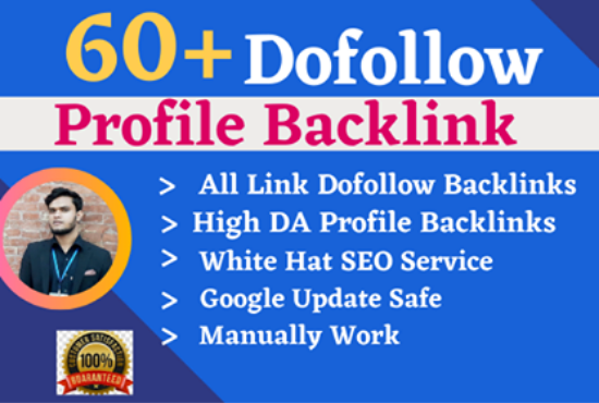 I will do 60 high da profile backlinks manually with SEO ranking