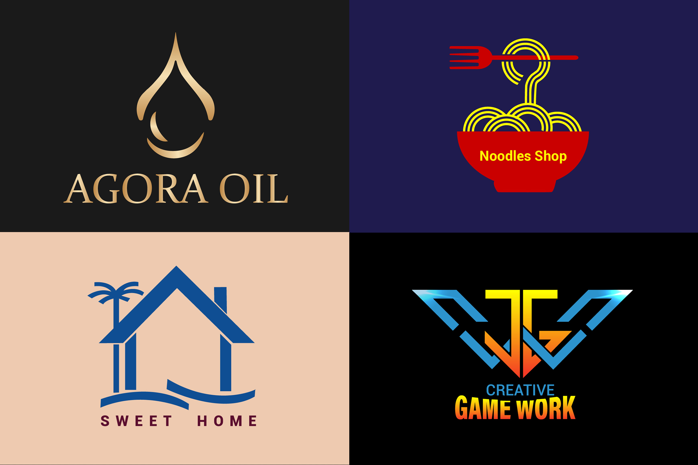 simple unique creative minimalist business logo design