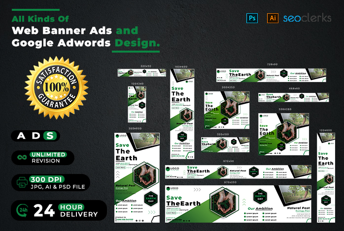I will do modern web banner ads and google adwords design