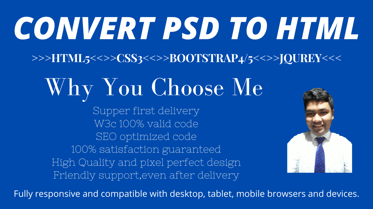 I will convert xd to html, psd to html, any design to html