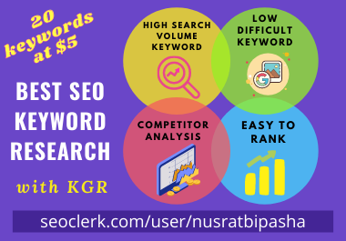 High search volume and low difficult keywords researc...