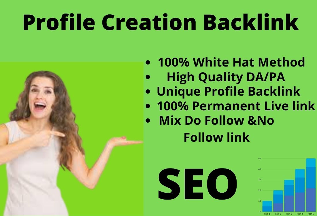 I will create 100 high DA DO-Follow profile creation backlinks in your website
