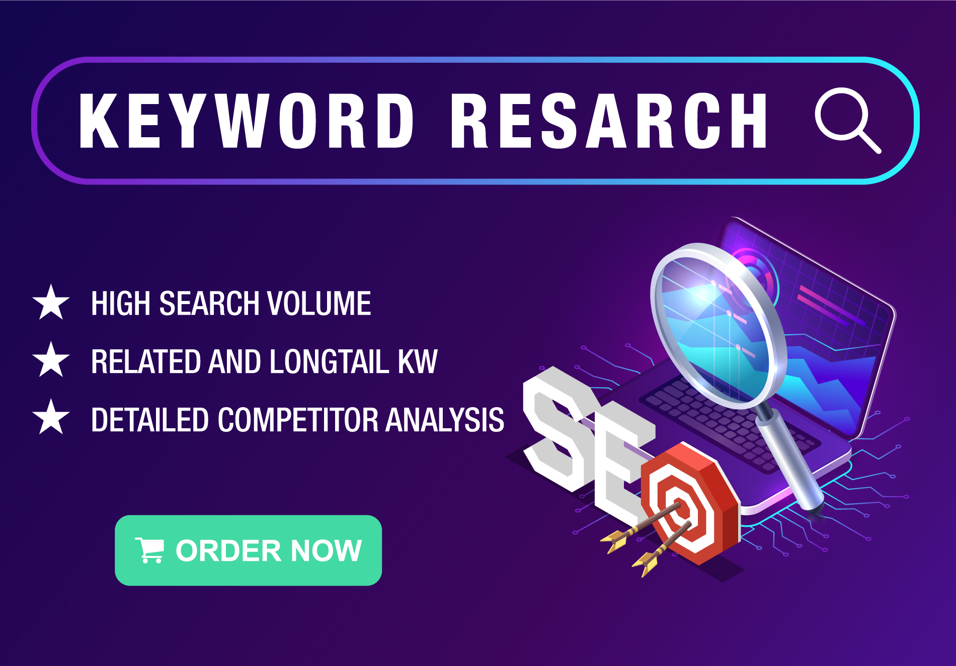 I will do SEO keyword research and competitor analysis for google top ranking