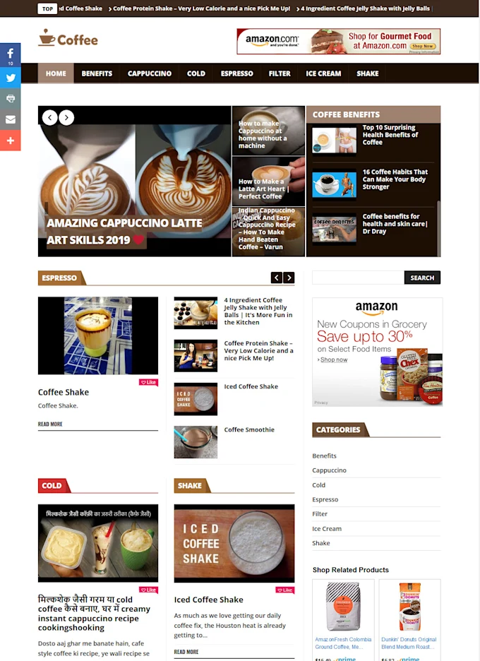 I will design fully automated coffee website for income source