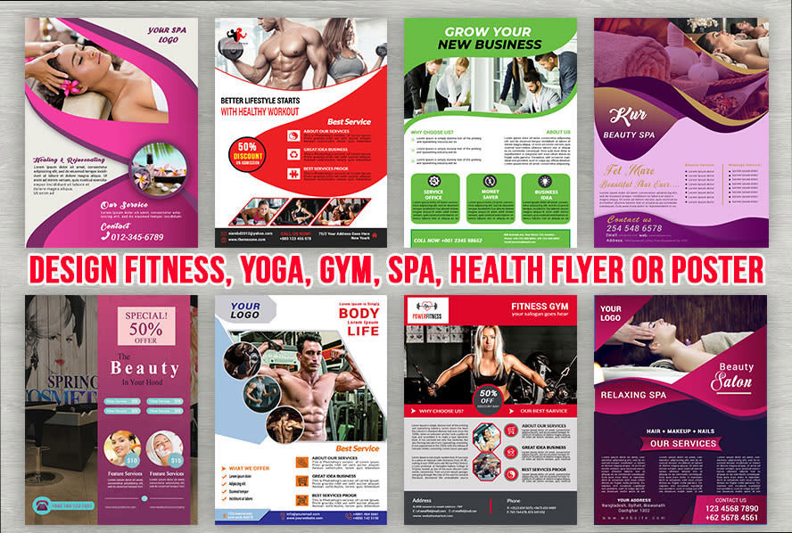 I will design professional fitness yoga gym flyer or poster