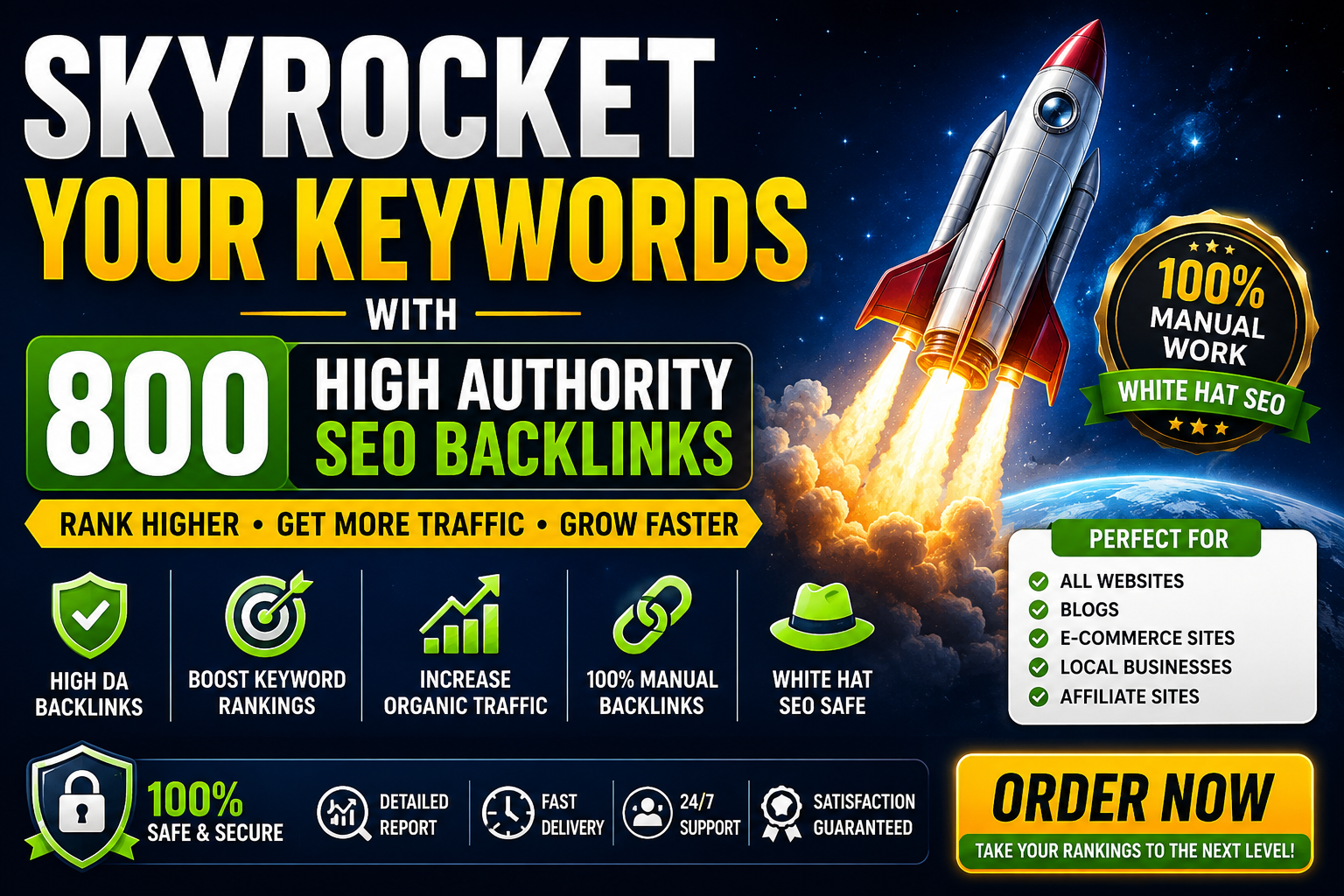 Skyrocket Your Keywords with 800 Authority SEO Backlinks