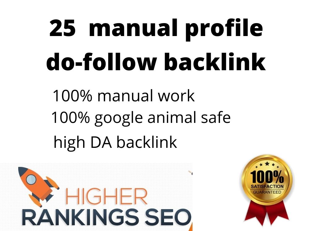 25 high da manually profile backlinks for seo 
