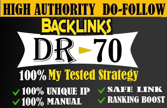provide DR 50 to 70 backlinks off page seo
