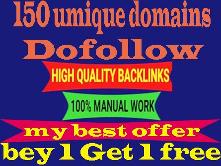 I will 150 unique domain dofollow backlinks with da 20plus