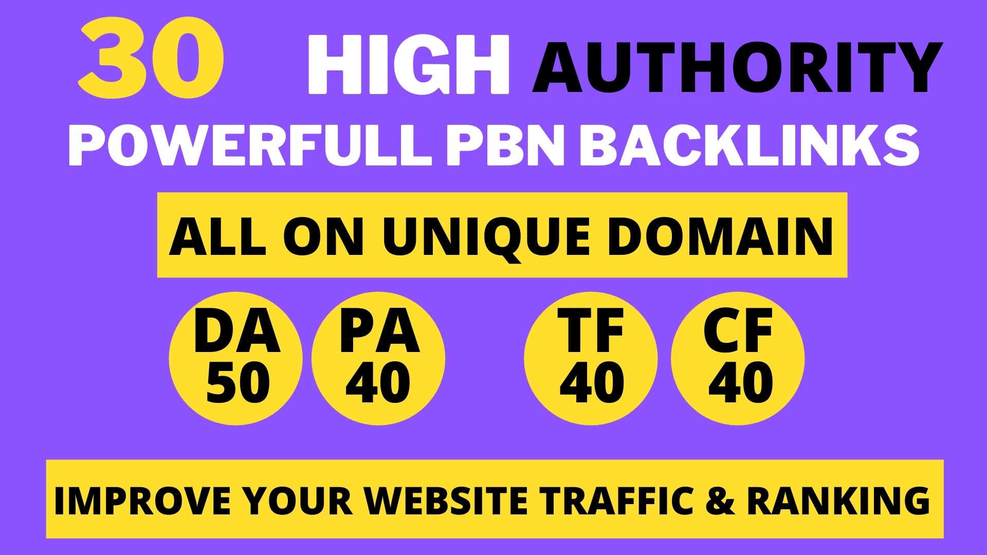 Get powerfull 30+ pbn backlink with high DA/PA/TF/CF on your homepage with unique website