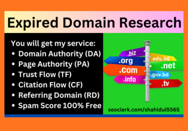 expired domain research with high DA traffic for any ...