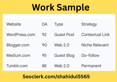 Provide a Powerful Monthly Off Page SEO Backlinks Package for Top Ranking
